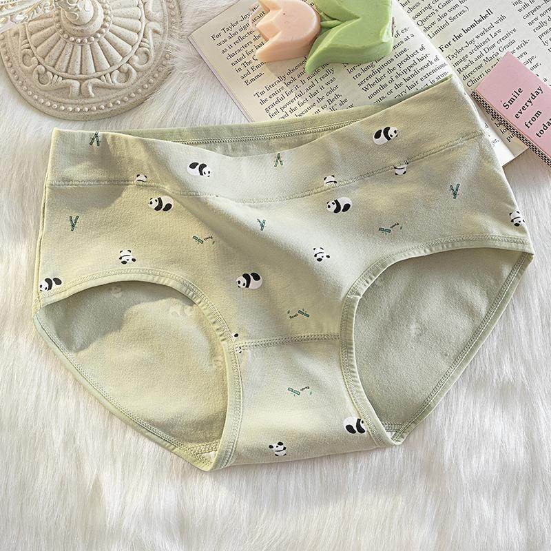 Women S Pure Cotton Antibacterial Breathable Mid Waist Printed Triangle Panties
