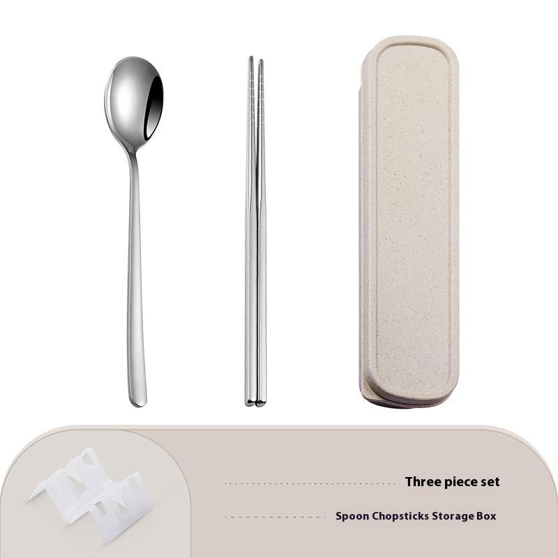 Нержавеющая сталь портативная столовая посуда корейские ложки палочки для еды вилки набор студенческий офисный рабочий походная дорожная посуда кухня