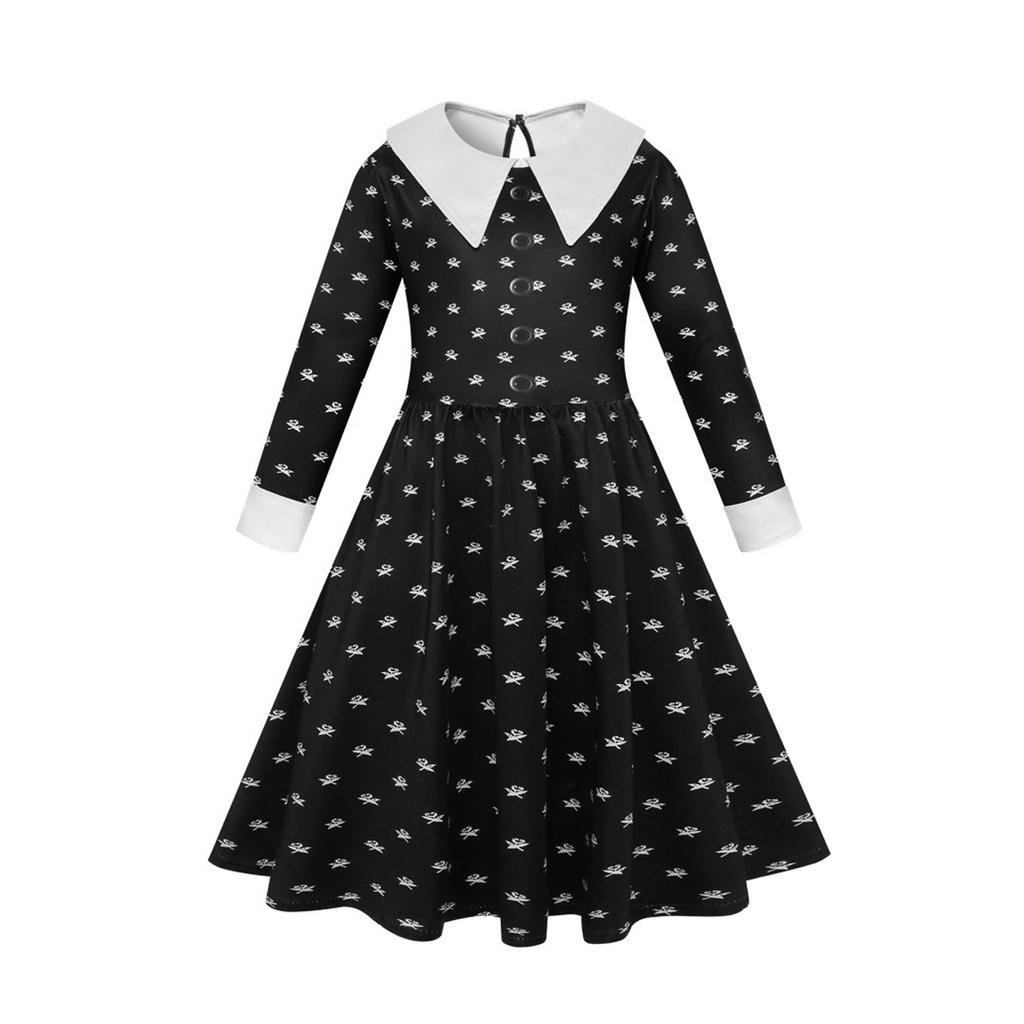 Фильм Среда, платья для косплея, Среда Аддамс, карнавальный костюм, готический ветер, детское платье, костюмы для Хэллоуина