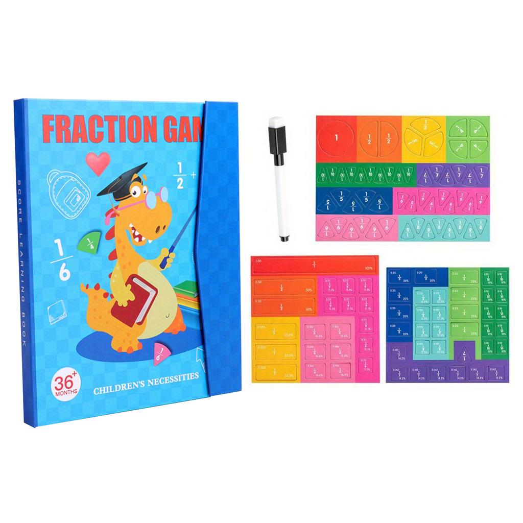 Children's Magnetic Fraction Teaching Aids Fraction Strip Puzzle, Educational Puzzle Math Teaching Aids Teaching Tools,Erasable Watercolor Pen 5ml