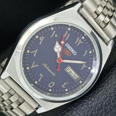 ВОССТАНОВЛЕННЫЕ ВИНТАЖНЫЕ МУЖСКИЕ АВТОМАТИЧЕСКИЕ ЧАСЫ SEIKO 5 6309A ЯПОНИЯ С СИНИМ ЦИФЕРБЛАТОМ a441341-5