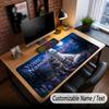 Wolf Theme Custom Mouse Pad Personalized With Name Text Customized Desk Mat For Office Home Decor