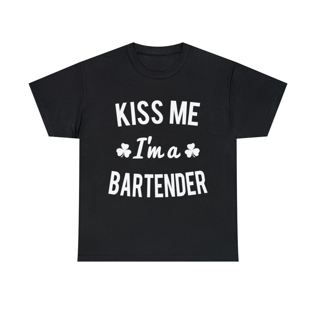 Kiss Me I'm A Bartender Graphic Tee Shirt, S-5XL