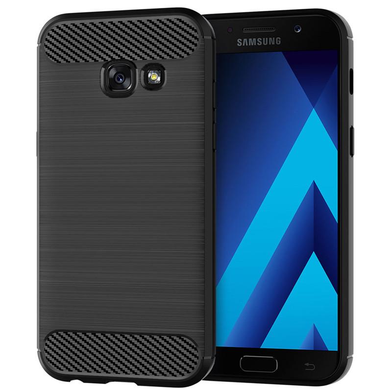 Противоударный силиконовый чехол для Samsung A7 2017 Galaxy A720 A720F A720S задняя крышка из углеродного волокна для Samsung a7 2017 матовые чехлы