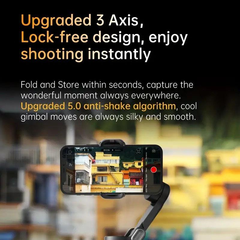 3-осевой ручной стабилизатор подвеса Складной смартфон Мобильный телефон Видеозапись Vlog PTZ Стабилизатор для iPhone Xiaomi Samsung