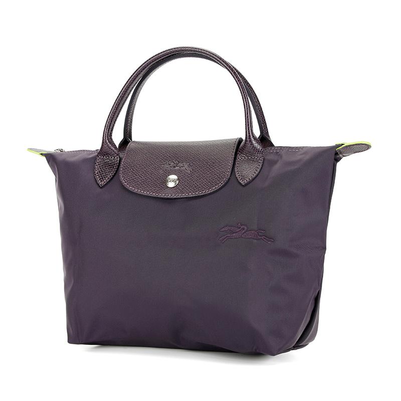 New LONGCHAMP Recycled Polyamide Canvas Dumpling Bag Handbag Small Women's Dark Purple 1621919645