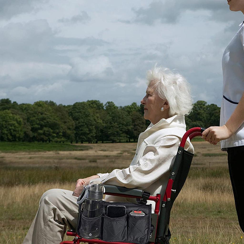 Waterproof Wheelchair Side Pouch Multipocket Wheelchair Hanging Bag Armrest Hanging Handle Holder Wheelchair Accessories