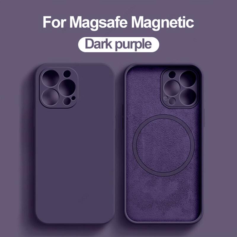 Для Magsafe Магнитный Чехол Для 16 15 14 13 12 11 Pro Max 16 Plus Жидкий Силикон Беспроводная Зарядка Чехол Аксессуары для Телефона