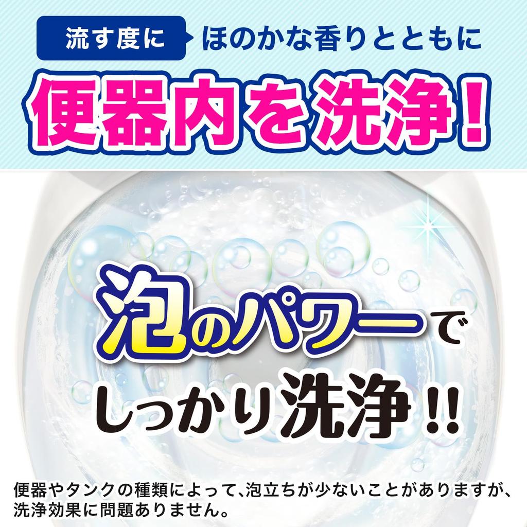 LEC Gekiochikun Туалет 80 мл 6 бутылок и Ассорти Бесцветный Очиститель для бачка, (Включает + Мята, Персик, Мыло), Ароматы,