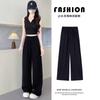 Черные льняные брюки палаццо женские новые весенне-осенние маленькие свободные в стиле кэжуал из хлопка и льна брюки Ямамото