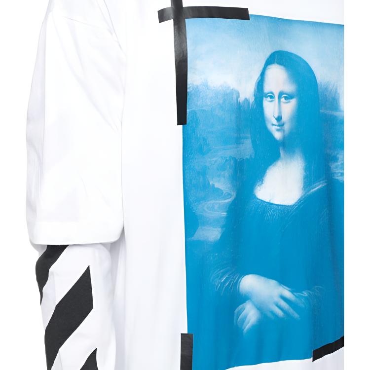 Off-White SS21 Футболка с длинными рукавами с узором и принтом, мужские топы, белые OMAB022R21JER0010110