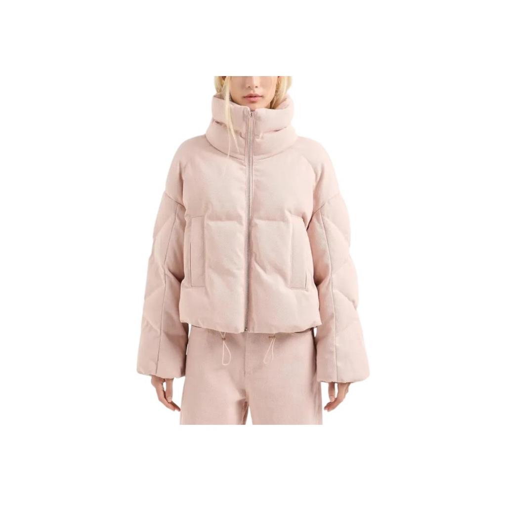 Armani Exchange Куртка женская хлопковая с воротником-стойкой на молнии, однотонная, с длинным рукавом, розовый 6DYB10-Y19DZ-3424
