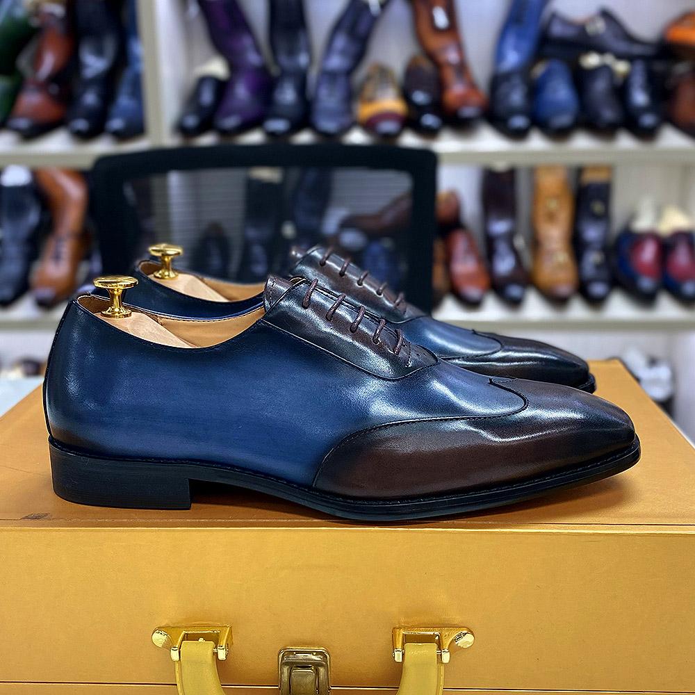 Модная мужская обувь для платья на шнуровке, классический стиль, оксфорды с крылышками для мужчин, роскошная ручная работа из коровьей кожи, дизайнерская деловая свадебная обувь