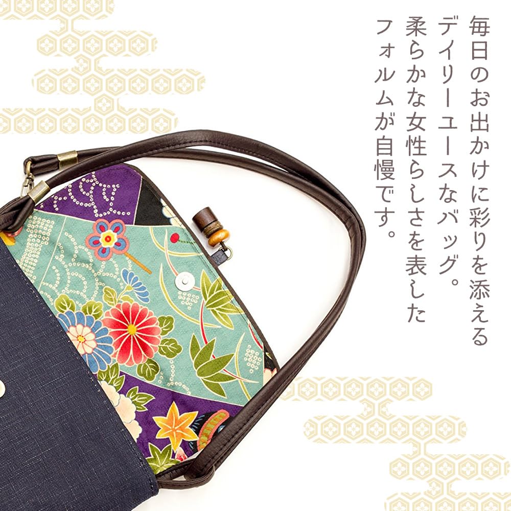 Сумка через плечо для женщин, сделанная из хурмы, танина, японского цвета, подарок на день рождения для [Kureare Kiki], кроссбоди, легкая, Япония, индиго, окрашенная, стиль, ситец,