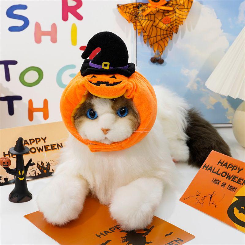 Halloween Pumpkin Pet Hat: Funny Costume for Dogs and Cats - Cute Animal Transformation Headgear