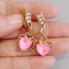 Новые роскошные градиентные цветные серьги с цирконием в форме сердца для женщин и девочек, модные серьги золотого цвета, вечерние ювелирные аксессуары