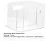 Book Storage Rack Transparent Book Organizer with Partitions Stationery Glasses Plastic Bookcase