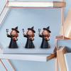 3Pcs Halloween Witch Figurine Holding Skull Pumpkin Cartoon Witch Resin Statue Sculpture Home Office Holiday Party Decoration Ornament