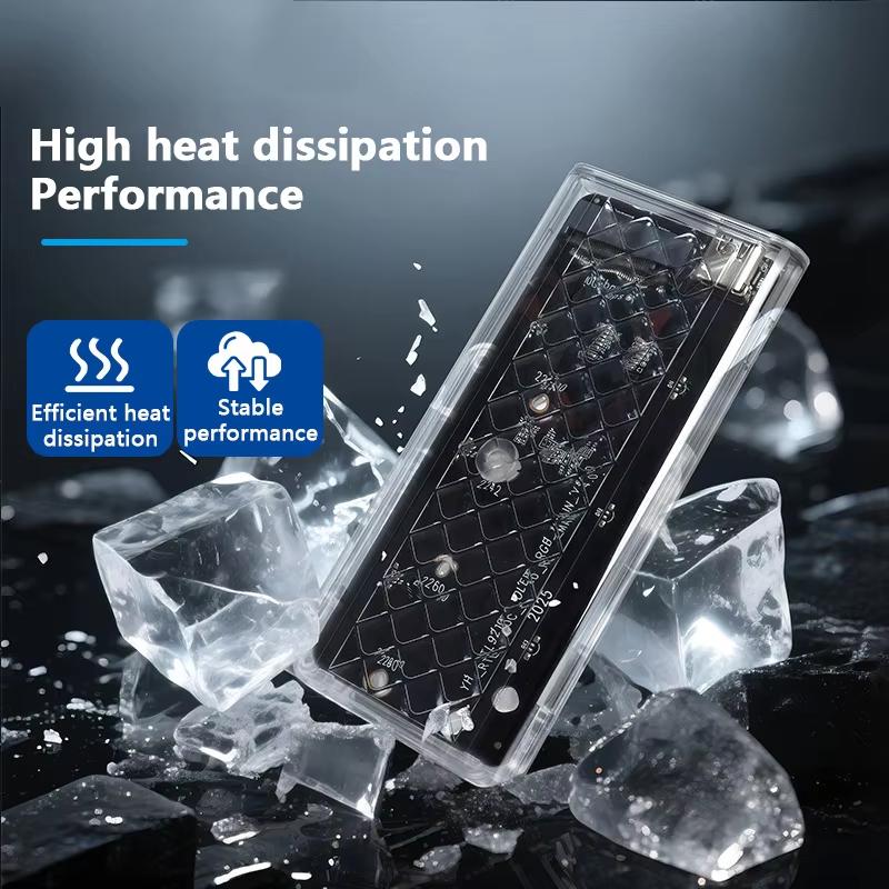 Прозрачный корпус для SSD M.2 NVME/NGFF с двойным протоколом, USB 3.2 Type-C, RGB-подсветка, 10 Гбит/с, адаптер для SATA SSD