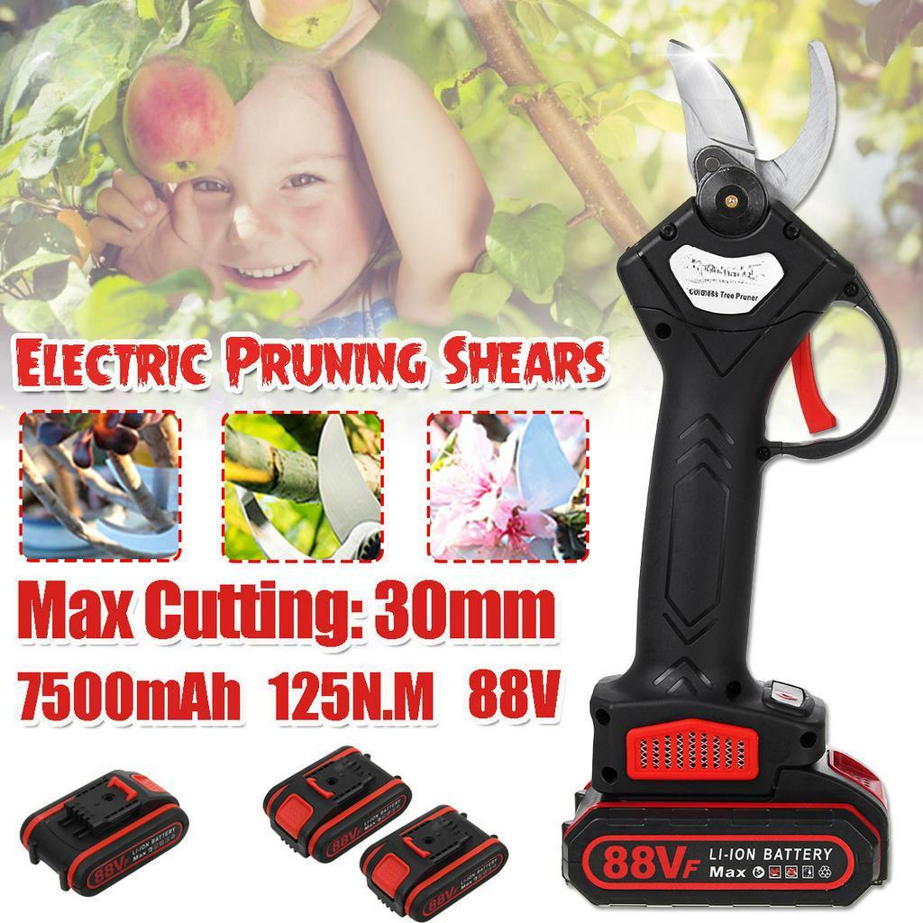 88V 800W Cordless Pruner Lithium-ion Pruning Shear Efficient Fruit Tree Bonsai Pruning Electric Tree Branches Cutter Landscaping