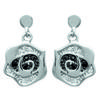 [J6020] - Silver Earrings 'Romy' Black White (rhodium-plated) - 11x12 Mm