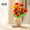 2 шт. искусственных цветов, букет, реалистичные искусственные цветы, устойчивые к ультрафиолетовому излучению, искусственные цветы для домашней вазы, цветочная композиция, украшение для свадьбы на открытом воздухе