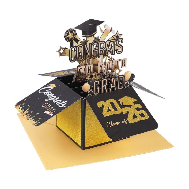 3D Paper Sculpture Graduation Cards Handmade Commemorative Greeting Card with Envelope for 2026 Graduate