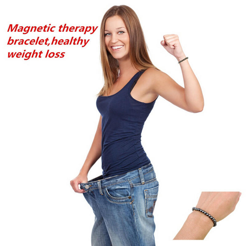 Weight Loss Round Black Stone Bracelet Health Care Magnetic Therapy Bracelet