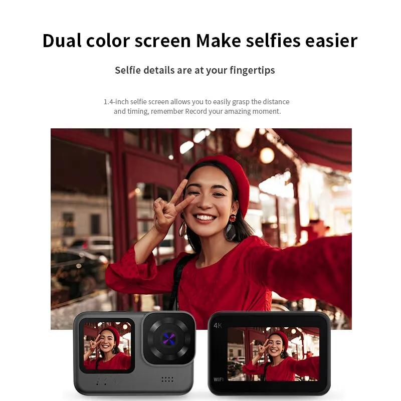 Action Camera 4K60FPS WiFi Anti-shake Go With Remote Control Screen Waterproof Sport Camera Pro Drive Recorder