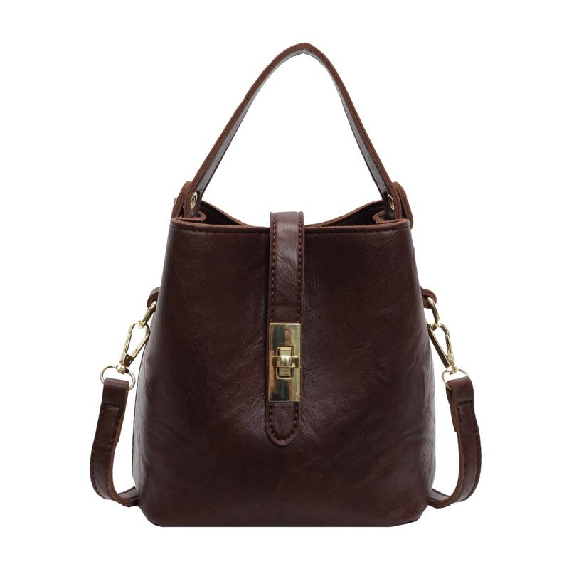 Популярная маленькая сумка женская осенняя новая ретро простая сумка-ведро модная повседневная на плечо мессенджер