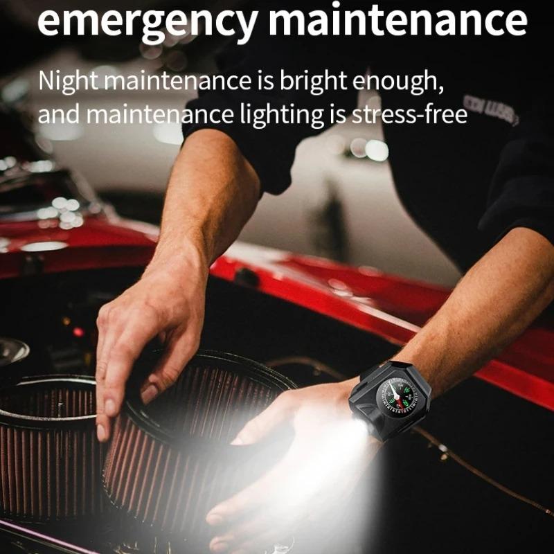 Светодиодный тактический наручный фонарь, портативный перезаряжаемый наручный компас, фонарик для бега, езды на велосипеде, кемпинга, пеших прогулок, охоты