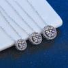 Ожерелье из настоящего муассанита для женщин 0,5-2 CT VVS1 с блестящим муассанитом и бриллиантом Halo, подвеска, ожерелья, подарок на годовщину