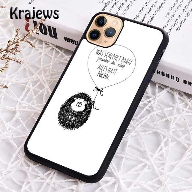 Krajews Hedgehog and Balloon Phone Case Cover For iPhone 17 Air 16 15 14 plus 11 12 13 pro max coque Shell Fundas