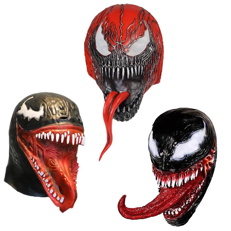 Venom Spider-Man Avengers Mask Latex Headgear Horror Props Halloween Party Cosplay Decoration Headpiece