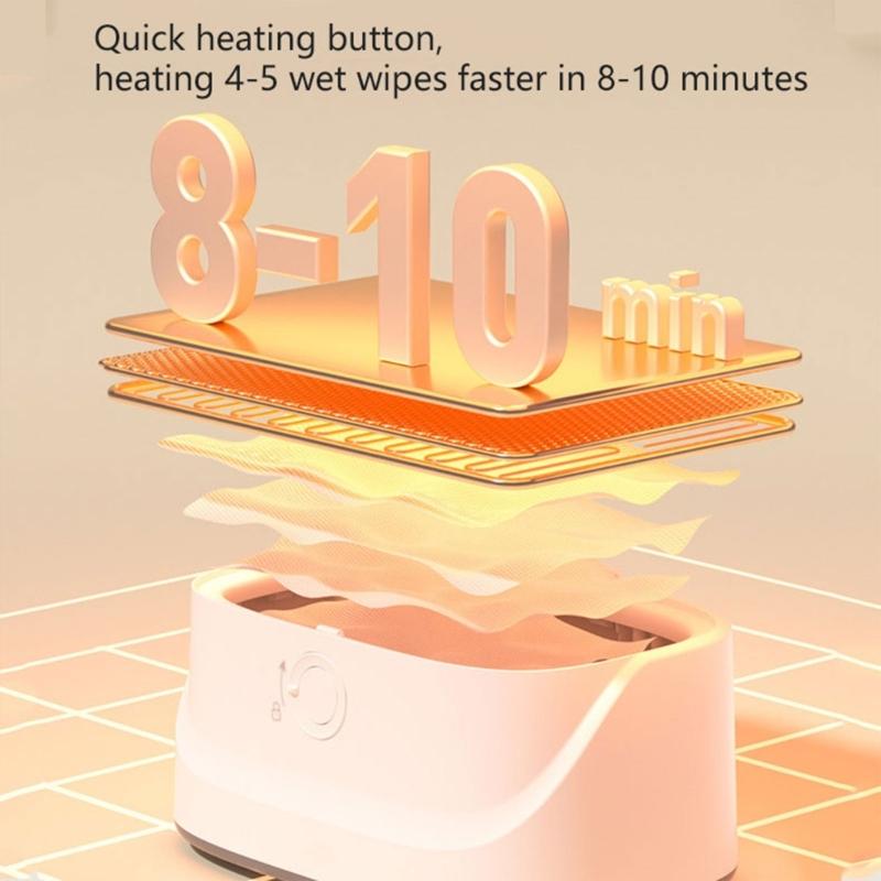 Мягкий нагреватель для влажных салфеток с дозатором для новорожденных. Регулируемая температура. Просторный и мягкое свечение для ночных смен.