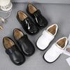 Детская кожаная обувь, черная обувь для мальчиков, весна-осень, детская повседневная униформа, плоская обувь для школы, универсальная, мягкая