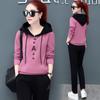 Casual Sports Suit Women's Autumn Plus Size Sweater Fashion Loose and Thin Hooded Two-piece Suit