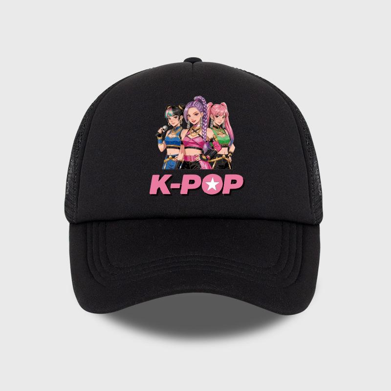 Сетчатая кепка с принтом K-Pop Аниме Идол Девичья Группа – Регулируемая Унисекс Кепка от Солнца для Фанатов K-Pop Концертов – Модный Головной Убор