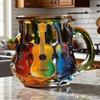 Novelty 3D Painted Guitar Coffee Cup Cartoon Colorful Guitar Desk Ornaments Plastic Coffee Mug Milk