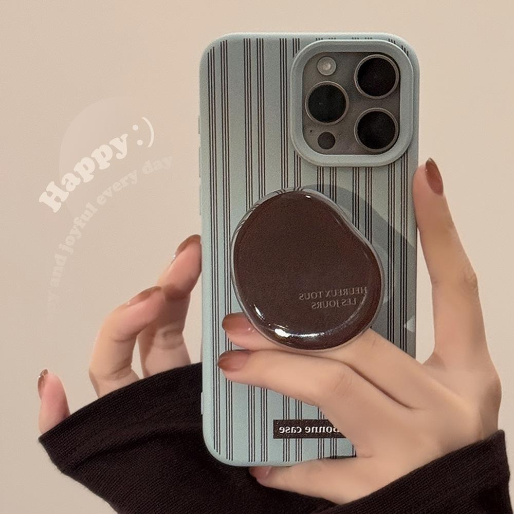 Премиальный чехол для iPhone 16 в полоску, ретро-коричневая подставка для Apple 17, iPhone 15 Pro Max, совместим с несколькими моделями iPhone