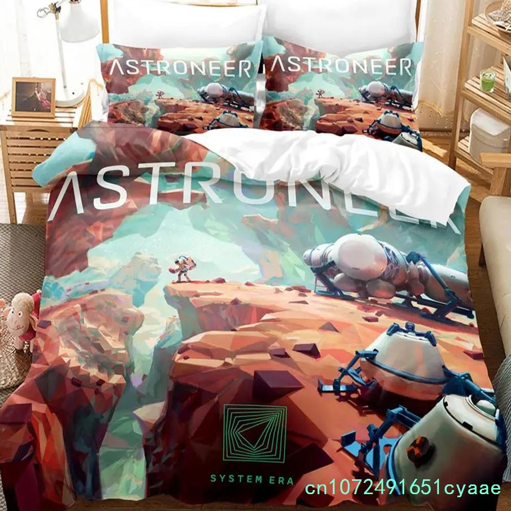 Постельное белье Astroneer Односпальное Полуторное Двуспальное Евро Евро-Макси Размер Постельное Белье Взрослые Мальчики Спальня Комплекты С Пододеяльником 3D Печать Игровой Комплект Постельного Белья