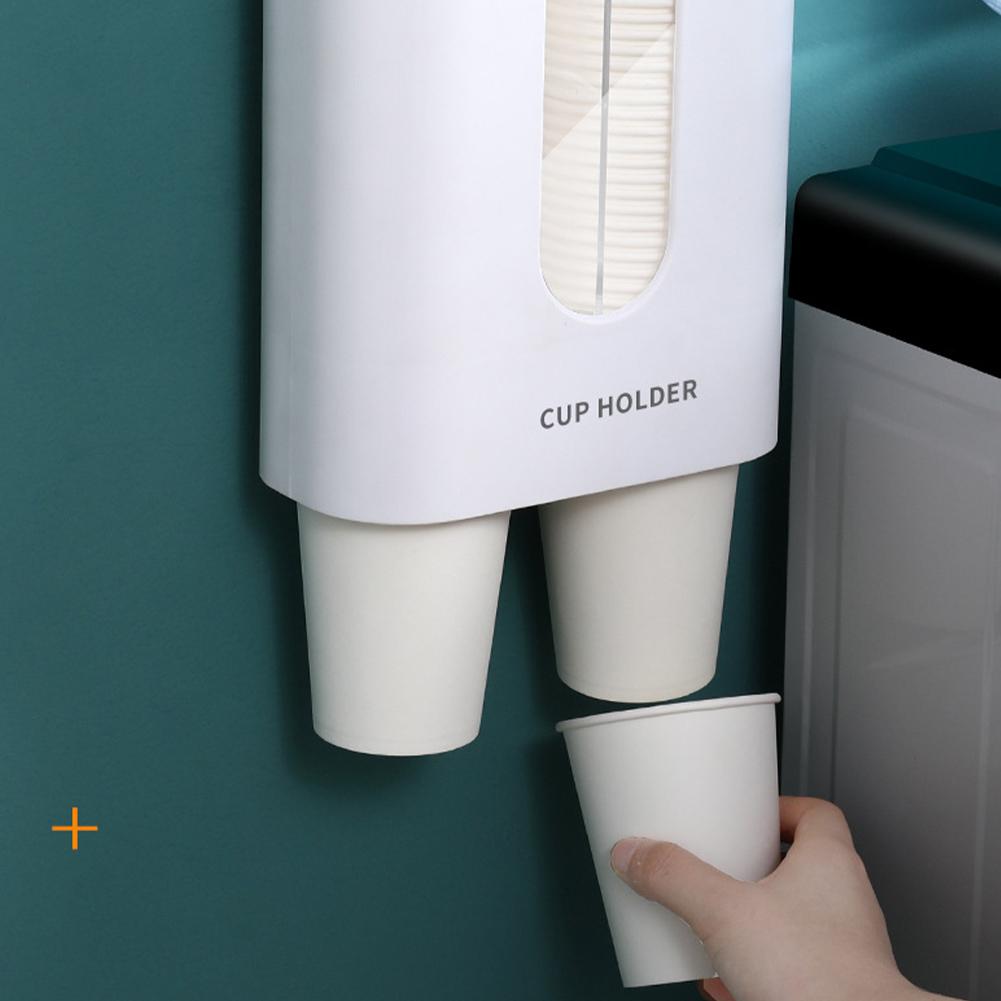 Cup Dispenser Pull Type Cup Dispenser for Water Cooler Wall Mount Cup Holder Beige Single Tube Paper Cup Holder