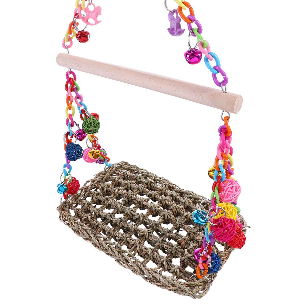 Boredom Bite Resistant Hanging Bird Toy Parrot Climbing Net Pet Hammock Bird Perch Parrot Swing Toy