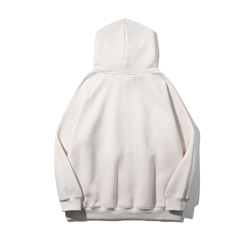 ESSENTIALS 1977 Double-Line Flocking Letter Hooded Sweatshirt for Men and Women