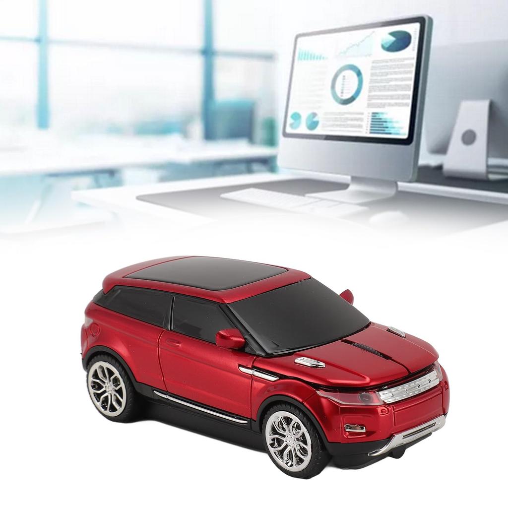 Cool 3D Sports Car Shape Wireless Gaming Mouse with USB 1600 DPI Wireless Car Mouse for and Gaming 2.4GHz Receiver, PC, Computer, Laptop, (Red)