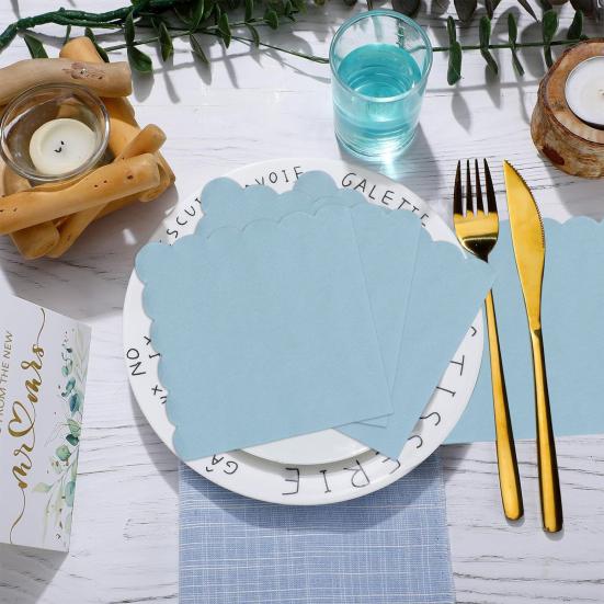 100 листов 25 см фестончатые коктейльные салфетки 2 слоя толстые квадратные одноразовые бумажные салфетки для детского душа свадьбы дня рождения десерта напитка ужина