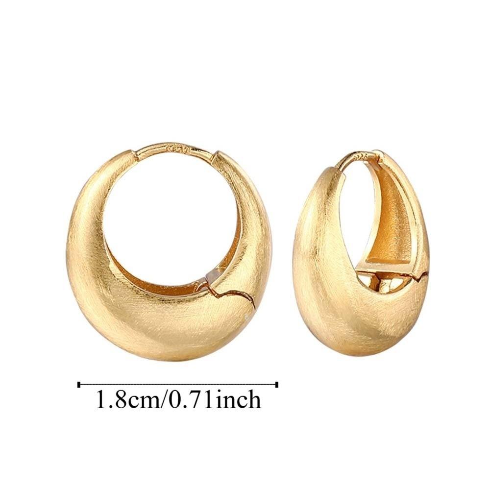 Elegant Circle Earrings 925 Silver Needle Silver Ear Buckles Brilliant Golden Round Earrings  Girls