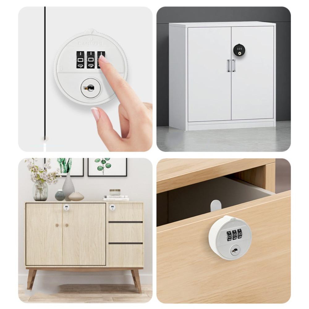 Zinc Alloy Combination Lock With Key Drawer Lock New Password Lock  Cupboard Drawer