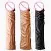 2 Size Reusable Condoms Extender Penis Sleeve Silicone Dildo Condom Sex Toys for Men Delay Ejaculation Cock Ring Intimate Goods