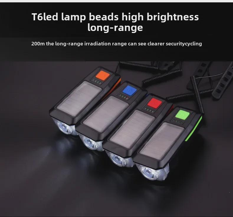 Solar-Powered Bicycle Headlight with USB Charging and Electric Display